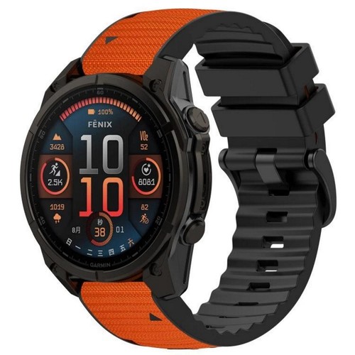 Color silicone nylon watch - silicone,